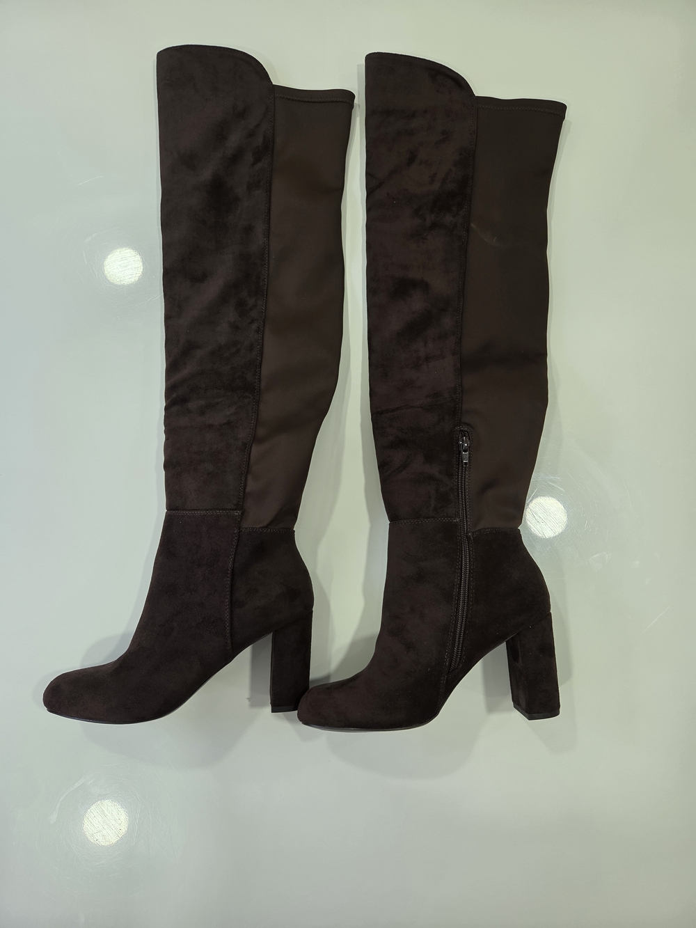 Chinese Laundry Over-the-Knee Block Heel Boots in Dark Brown